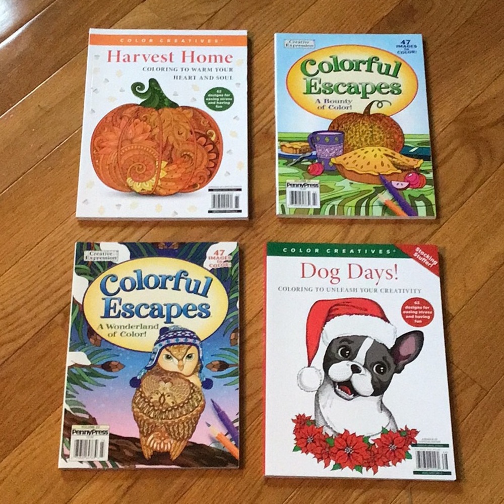 Four New Fall/ Winter Adult Coloring Books